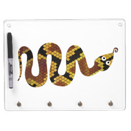 Snake Brown and Gold Silhouette Dry Erase Board With Keychain Holder