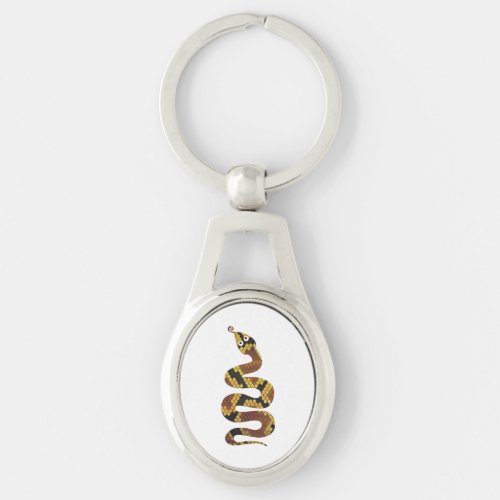 Snake Brown and Gold Silhouette Keychain