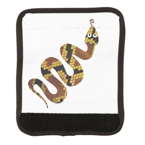 Snake Brown and Gold Silhouette Luggage Handle Wrap