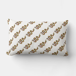 Snake Brown and Gold Silhouette Lumbar Pillow