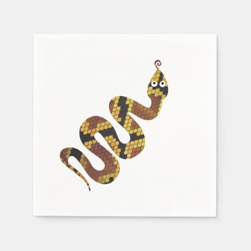 Snake Brown and Gold Silhouette Napkins
