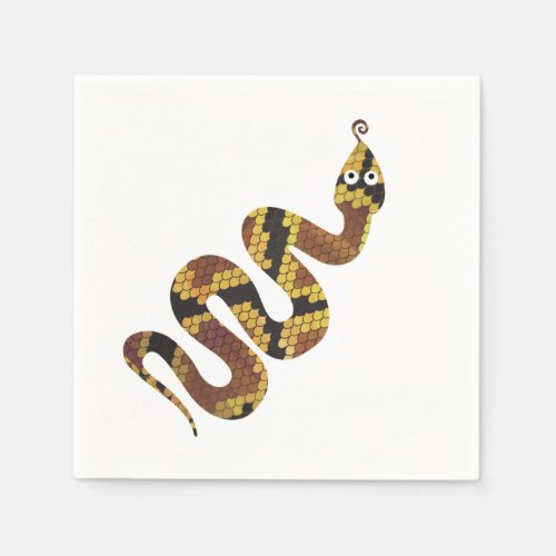 Snake Brown and Gold Silhouette Napkins