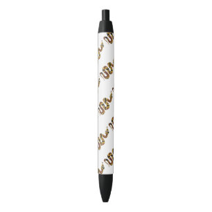 Snake Brown and Gold Silhouette Pen