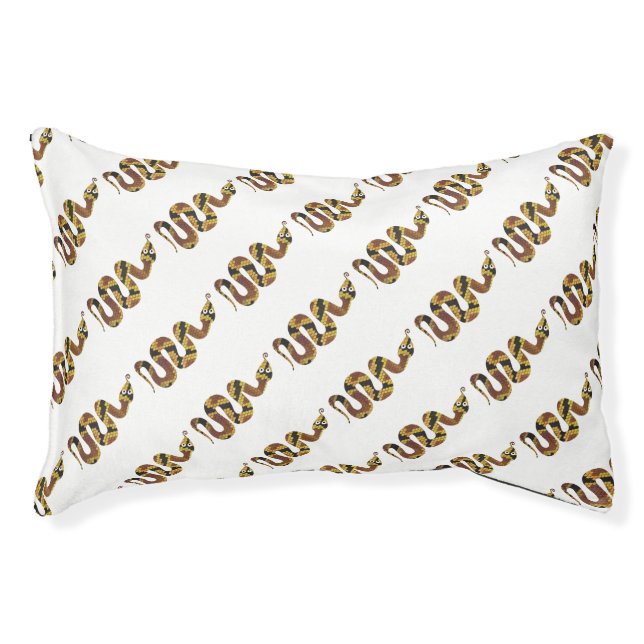 Snake Brown and Gold Silhouette Pet Bed (Front)