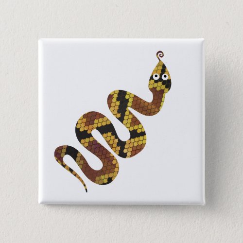 Snake Brown and Gold Silhouette Pinback Button