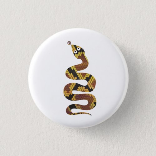 Snake Brown and Gold Silhouette Pinback Button