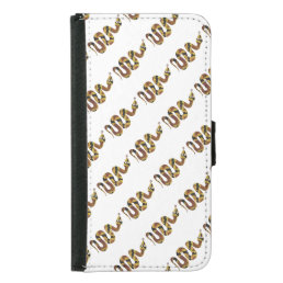 Snake Brown and Gold Silhouette Samsung Galaxy S5 Wallet Case