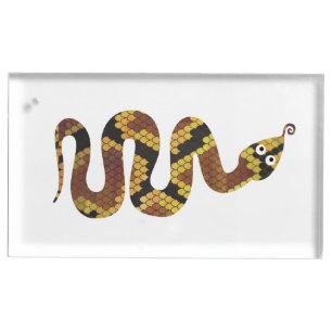 Snake Brown and Gold Silhouette Table Number Holder