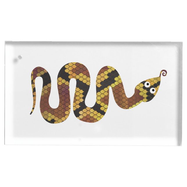 Snake Brown and Gold Silhouette Table Number Holder (Front)