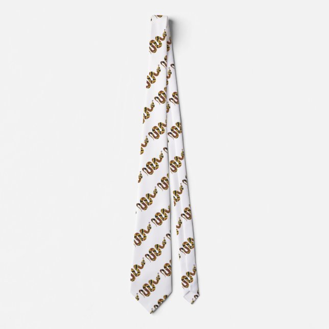 Snake Brown and Gold Silhouette Tie (Front)