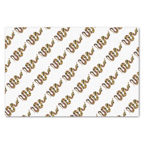 Snake Brown and Gold Silhouette Tissue Paper