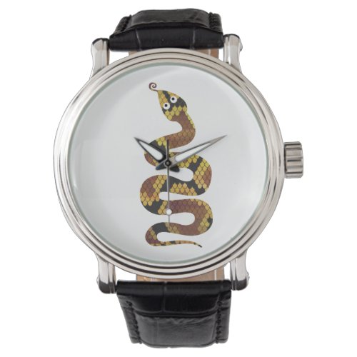 Snake Brown and Gold Silhouette Watch