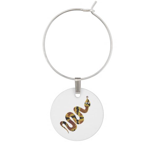 Snake Brown and Gold Silhouette Wine Glass Charm
