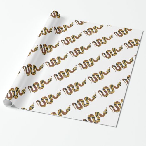 Snake Brown and Gold Silhouette Wrapping Paper