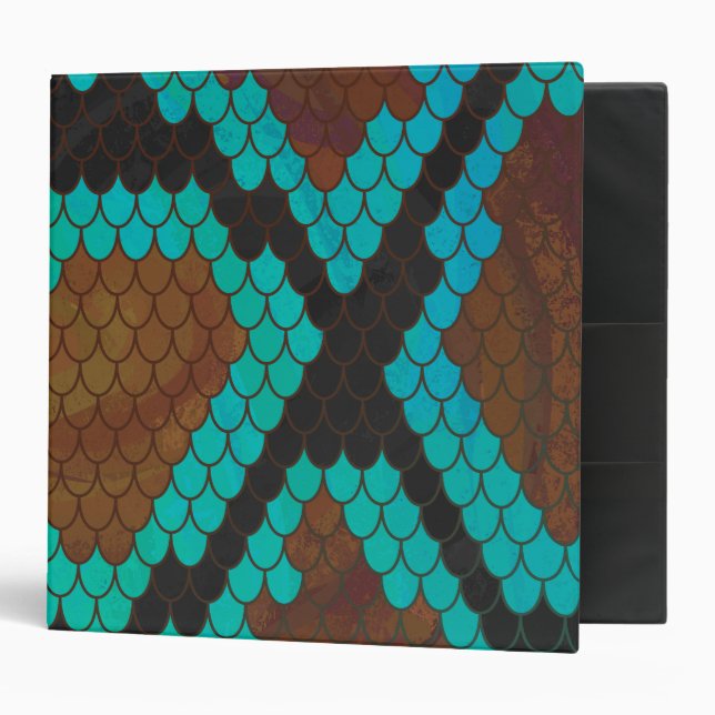 Snake Brown and Teal Print Binder (Front/Inside)