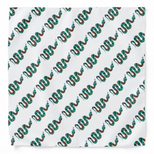 Snake Brown and Teal Print Silhouette Bandana