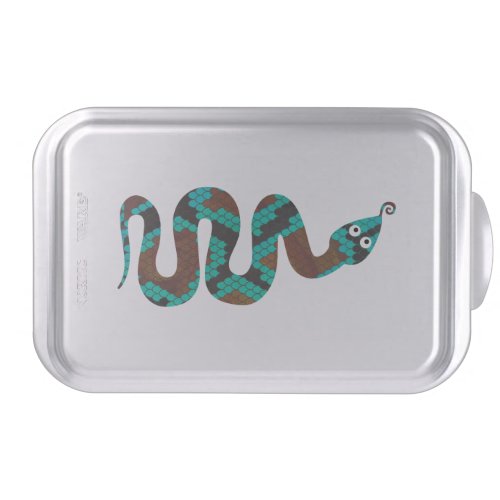 Snake Brown and Teal Print Silhouette Cake Pan