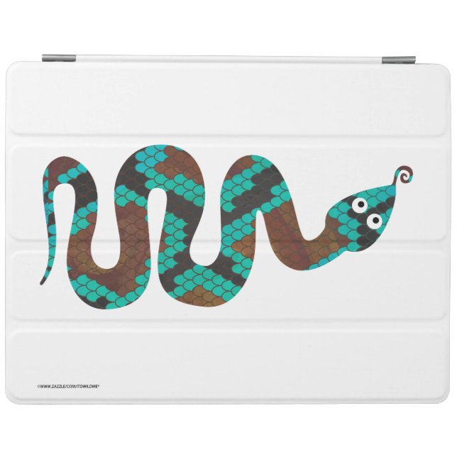 Snake Brown and Teal Print Silhouette iPad Smart Cover (Horizontal)