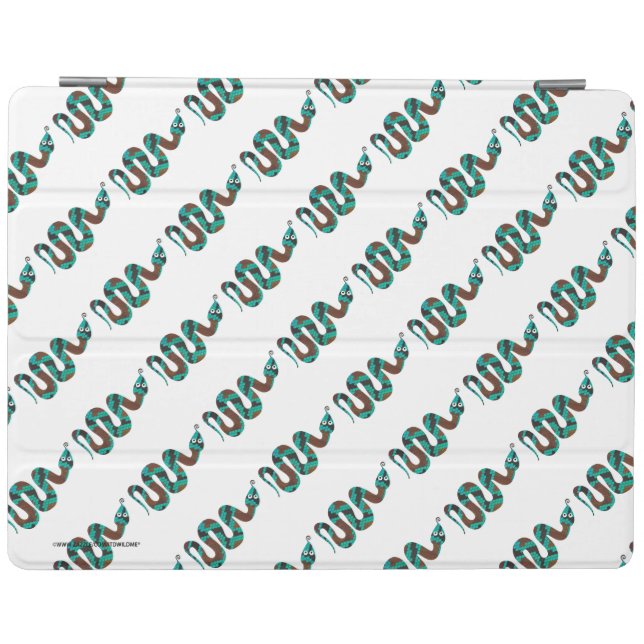 Snake Brown and Teal Print Silhouette iPad Smart Cover (Horizontal)