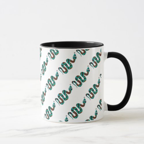 Snake Brown and Teal Print Silhouette Mug