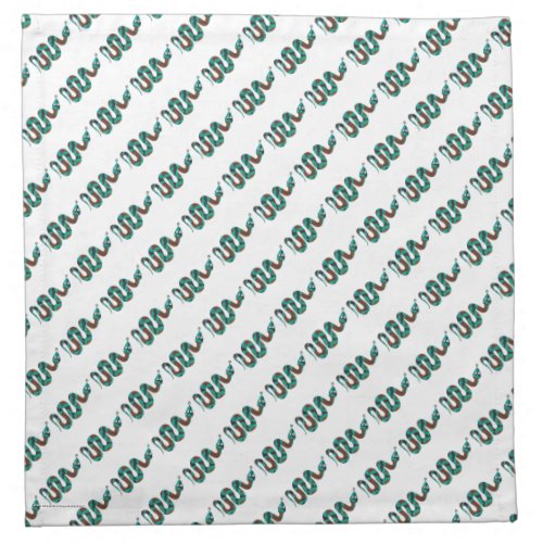 Snake Brown and Teal Print Silhouette Napkin