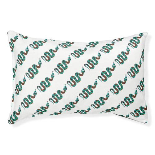 Snake Brown and Teal Print Silhouette Pet Bed