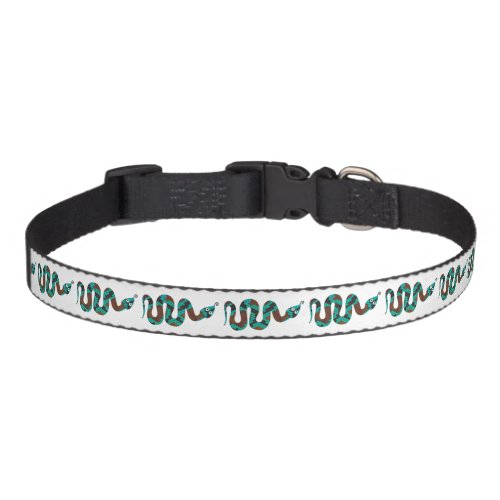 Snake Brown and Teal Print Silhouette Pet Collar