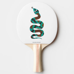 Snake Brown and Teal Print Silhouette Ping-Pong Paddle
