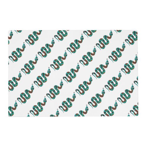 Snake Brown and Teal Print Silhouette Placemat