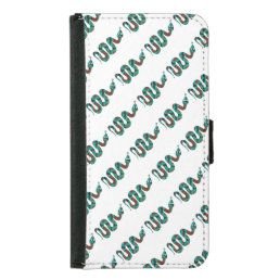 Snake Brown and Teal Print Silhouette Wallet Phone Case For Samsung Galaxy S5