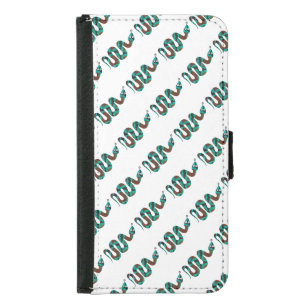 Snake Brown and Teal Print Silhouette Wallet Phone Case For Samsung Galaxy S5