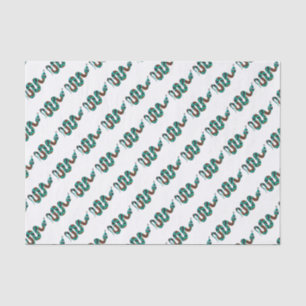 Snake Brown and Teal Print Silhouette Tissue Paper