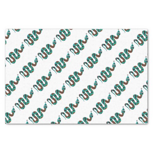 Snake Brown and Teal Print Silhouette Tissue Paper