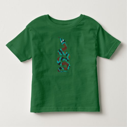Snake Brown and Teal Print Silhouette Toddler T_shirt