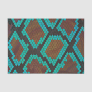 Snake Brown and Teal Print Tissue Paper