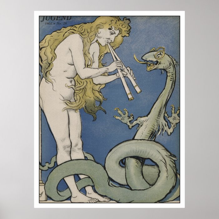 Snake Charmer   Vintage Art Poster