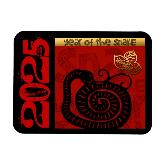 Snake Chinese custom New Year Zodiac Birthday HFM Magnet (Horizontal)