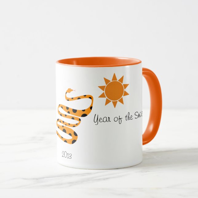 Snake Chinese Zodiac Year Monogram Fun Kids Cute Mug (Front Right)