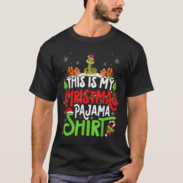 Snake Christmas Pajama Shirt Snake Lover  (Front)