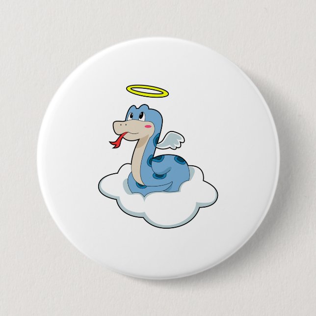 Snake Cloud Angel Button (Front)