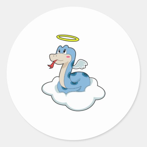 Snake Cloud Angel Classic Round Sticker