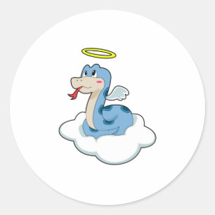 Snake Cloud Angel Classic Round Sticker