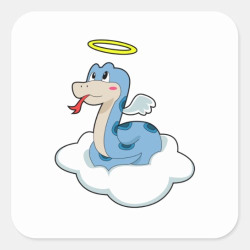 Snake Cloud Angel Square Sticker