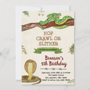 Snake cobra birthday invitation