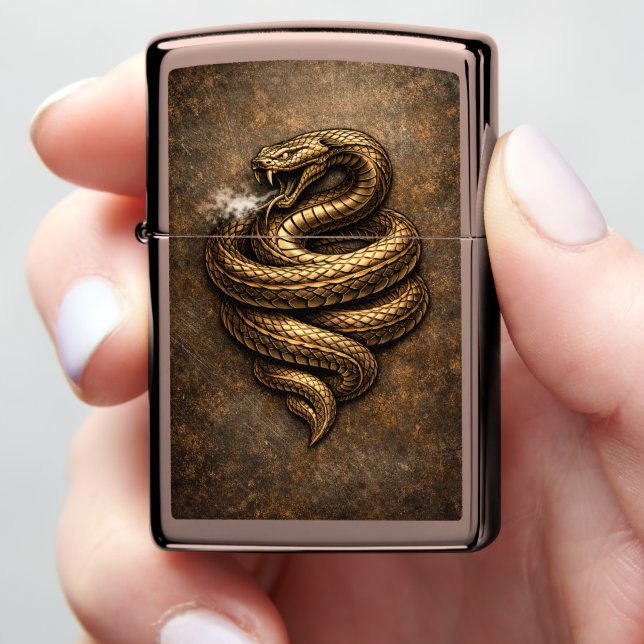 Snake Coil of the Bronze Venom Ascendancy Zippo Lighter (In Hand)
