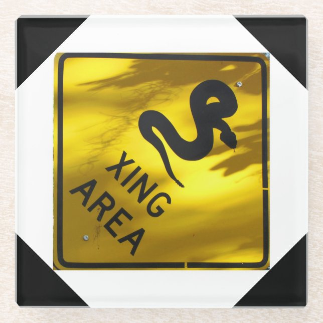 Snake Crossing Glass Coaster (Front)