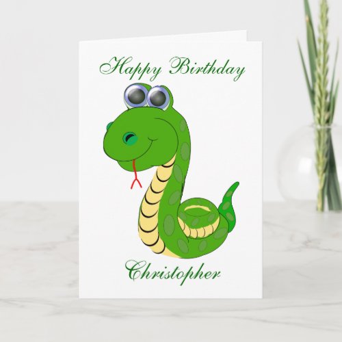 Snake Design Birthday Card