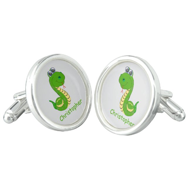Snake Design Cufflinks (Angled)
