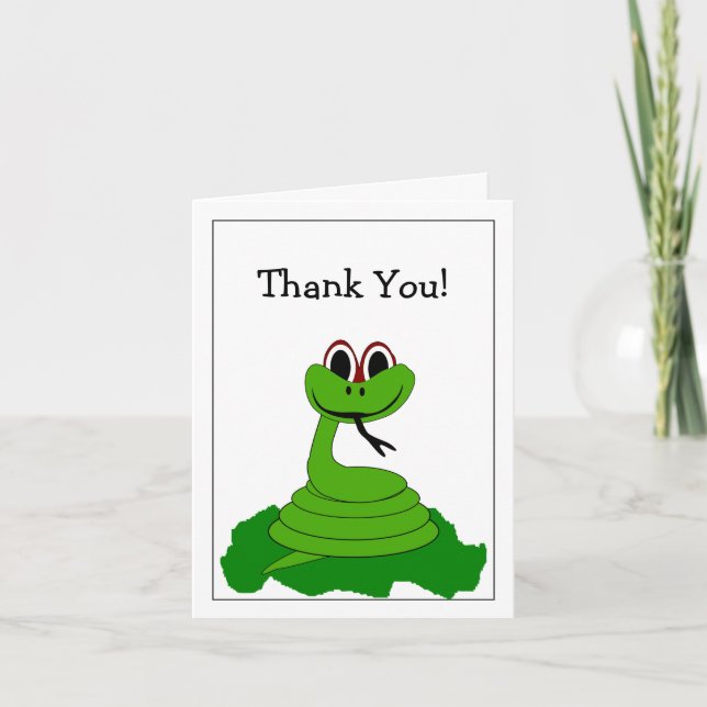 Snake Design Letterpress Thank You Card (Front)
