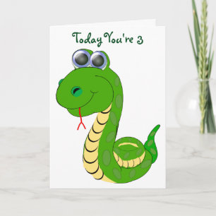Snake Design Personalised 3rd Birthday Card